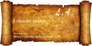Loboda Andor névjegykártya