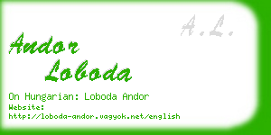 andor loboda business card